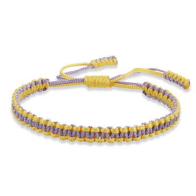 COLORFUL BLING Tibetan Buddhist Bracelets for Women Men Handmade Braided Rope String Lucky Protection Wristbands Prayer Family Couple Jewelry-purple yellow