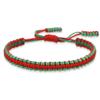COLORFUL BLING Tibetan Buddhist Bracelets for Women Men Handmade Braided Rope String Lucky Protection Wristbands Prayer Family Couple Jewelry-red green view 1