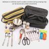 Camp Kitchen Organizer,Travel Toiletry Bottle, Camping Cookware Holder, Tableware Storage Bag, Ethnic Style Canvas Multipurpose Green Stripe Designed Tableware Storage Bag for Outdoor Travel Camping view 3