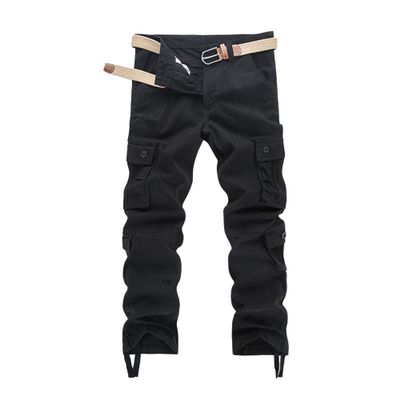 JEKE-DG Men's Casual Cargo Pants Straight Type Military Army Camo Trousers Combat Outdoor Work Pant with 8 Pockets (29,Black)