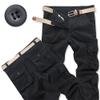 JEKE-DG Men's Casual Cargo Pants Straight Type Military Army Camo Trousers Combat Outdoor Work Pant with 8 Pockets (29,Black) view 2