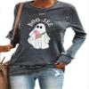 SameeFloral This Is Boo Sheet Ghost Retro Halloween Costume T-Shirt This Is Boo Sheet Shirt Halloween Sweatshirts For Women Boo-Jee Shirt Long Sleeve Tee Boo Jee Ghost Shirt Plus Size Xl Grey view 1