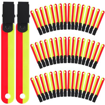 Copkim 24/48/72/96/120 Pcs Trail Markers for Hunting Reflective Trail Markers High Visibility Glow Tree Reflector Tags with Clip for Tree Stand Hunting Hiking Camping(Bright Orange, Yellow,48)