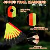 Copkim 24/48/72/96/120 Pcs Trail Markers for Hunting Reflective Trail Markers High Visibility Glow Tree Reflector Tags with Clip for Tree Stand Hunting Hiking Camping(Bright Orange, Yellow,48) view 3
