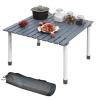 Giantex 27" Square Roll-up Camping Table, Folding Picnic Table w/Carrying Bag, Natural Fir Wood Top, Portable Compact Folding Table for Outdoor Camping/Picnic/Hiking/Fishing/BBQ (Gray) view 1