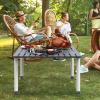 Giantex 27" Square Roll-up Camping Table, Folding Picnic Table w/Carrying Bag, Natural Fir Wood Top, Portable Compact Folding Table for Outdoor Camping/Picnic/Hiking/Fishing/BBQ (Gray) view 2
