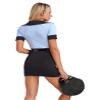 Xnihocha Adult Police Officer Costume Women's Halloween Policewomen Uniform 4-Piece Cop Outfit Costume Blue Small view 2