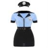 Xnihocha Adult Police Officer Costume Women's Halloween Policewomen Uniform 4-Piece Cop Outfit Costume Blue Small view 4