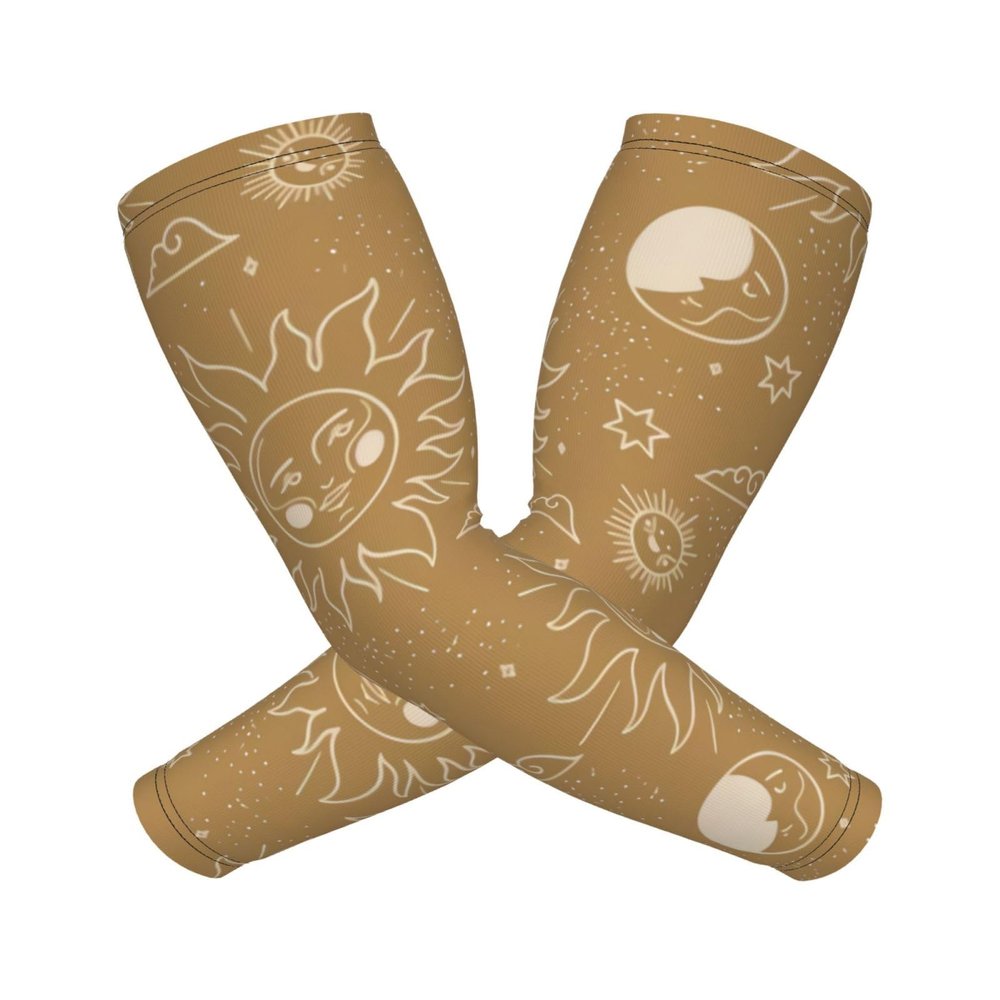 Woyaba cute sun cloud moon funny stars moon arm sleeve compression,farslemers defense gardening sleeves sun protection arm sleeves for men women adult