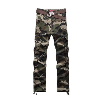 JEKE-DG Men's Casual Cargo Pants Straight Type Military Army Camo Trousers Combat Outdoor Work Pant with 8 Pockets (38,Military Green Camouflage)