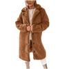Akivide Women Winter Faux Fur Button Coat Warm Loose Teddy Fuzzy Fleece Sherpa Long Sleeve Lapel Jacket Clothes with Pocket view 1