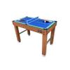 KICK Hexad 48" 6-in-1 Multi Game Table (Brown)  Foosball, Pool, Glide Hockey, Table Tennis, Mini-Shuffleboard & Mini-Bowling  Include 2 Foosball, 2 Hockey Puck, 16 Billiard Balls view 4