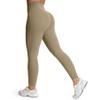 Aoxjox High Waisted Workout Leggings for Women Tummy Control Buttery Soft Yoga Metamorph Deep V Pants 26" (Taupe, XX-Small) view 3