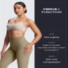Aoxjox High Waisted Workout Leggings for Women Tummy Control Buttery Soft Yoga Metamorph Deep V Pants 26" (Taupe, XX-Small) view 4