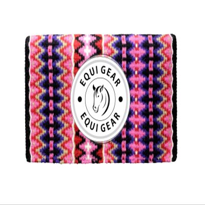 EQUIGEAR Horse Western Show Saddle pad/New Zealand Wool Western Saddle Blanket Top Wool Pad Sensor Flex (Customization Available) J500 (32x32)