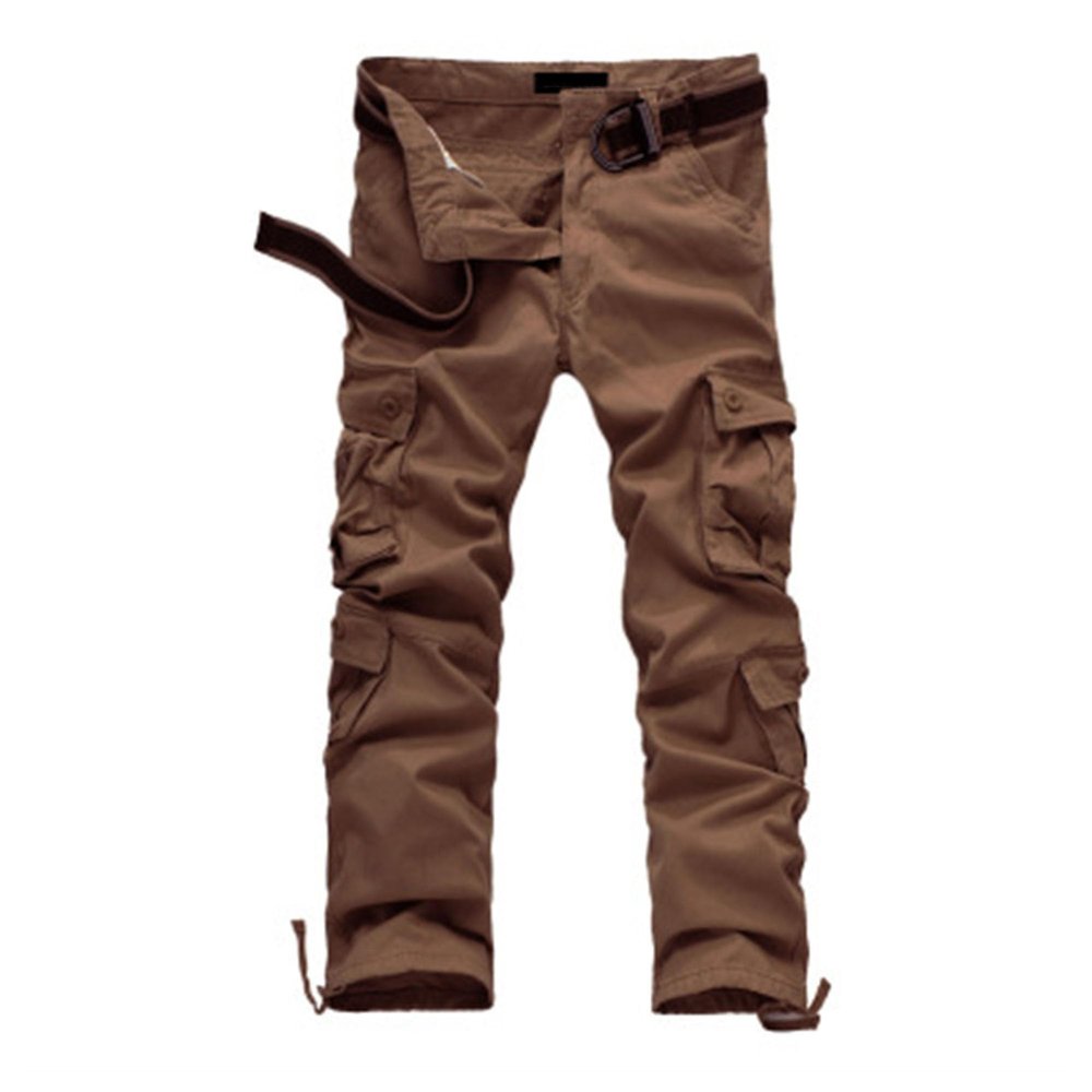 JEKE-DG Mens Casual Work Cargo Pants Outdoor Tactical Cotton Pants Straight-Leg Trousers with Multi-Pockets (44,Brown 8)