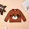 DOMOABEI 12 Months Baby Boy Outfit Fall Winter Toddler Boy Clothes Long Sleeve Cute Cartoon Sweatsweatshirts Pocket Pant Set Fall Winter Outfits Set Puppy Brown and Grey 12-18 Months view 4