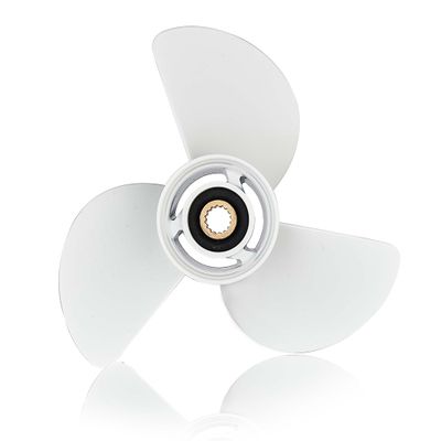 Aoryimt 13 1/2x15-K Boat Motor Aluminum Alloy Propeller fit for Yamaha Engine60HP 70HP 75HP 80HP 85HP 90HP 115HP 130HPOutboard Propeller15 Tooth-RH-3 Blades-White 13.5x15 Pitch Replaces6E5-45947-00-EL