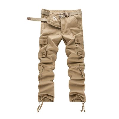 JEKE-DG Men's Casual Cargo Pants Straight Type Military Army Camo Trousers Combat Outdoor Work Pant with 8 Pockets (40,Khaki)