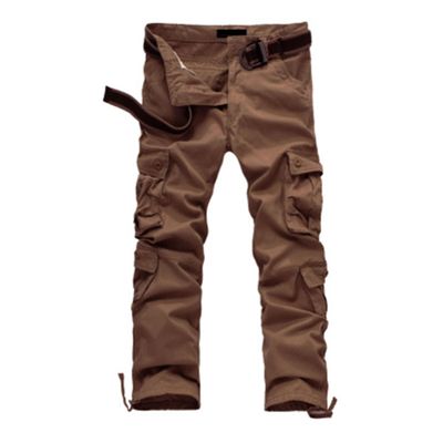 JEKE-DG Mens Casual Work Cargo Pants Outdoor Tactical Cotton Pants Straight-Leg Trousers with Multi-Pockets (31,Brown 8)