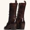 Dsisskai Victorian Boots for Women 2023 Vintage Leather Kitten Heel Witch Costume Renaissance Pirate Boots Retro Lace Up Zipper Women Mid-Calf Boots (Brown, 6.5) Botas para Mujer Elegantes con Tacon view 4