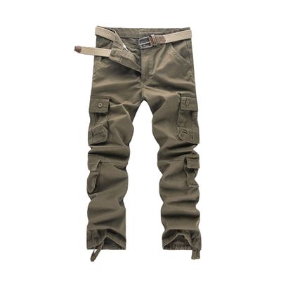 JEKE-DG Men's Casual Cargo Pants Straight Type Military Army Camo Trousers Combat Outdoor Work Pant with 8 Pockets (32,Military Yellow)