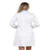 Lorilida Women's Long Sleeve Button Front Hospital Nurse Doctor Scrub Dress Lab Coat Uniform Dress White Peaked Lapel Medium view 2