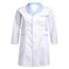 Lorilida Women's Long Sleeve Button Front Hospital Nurse Doctor Scrub Dress Lab Coat Uniform Dress White Peaked Lapel Medium view 3