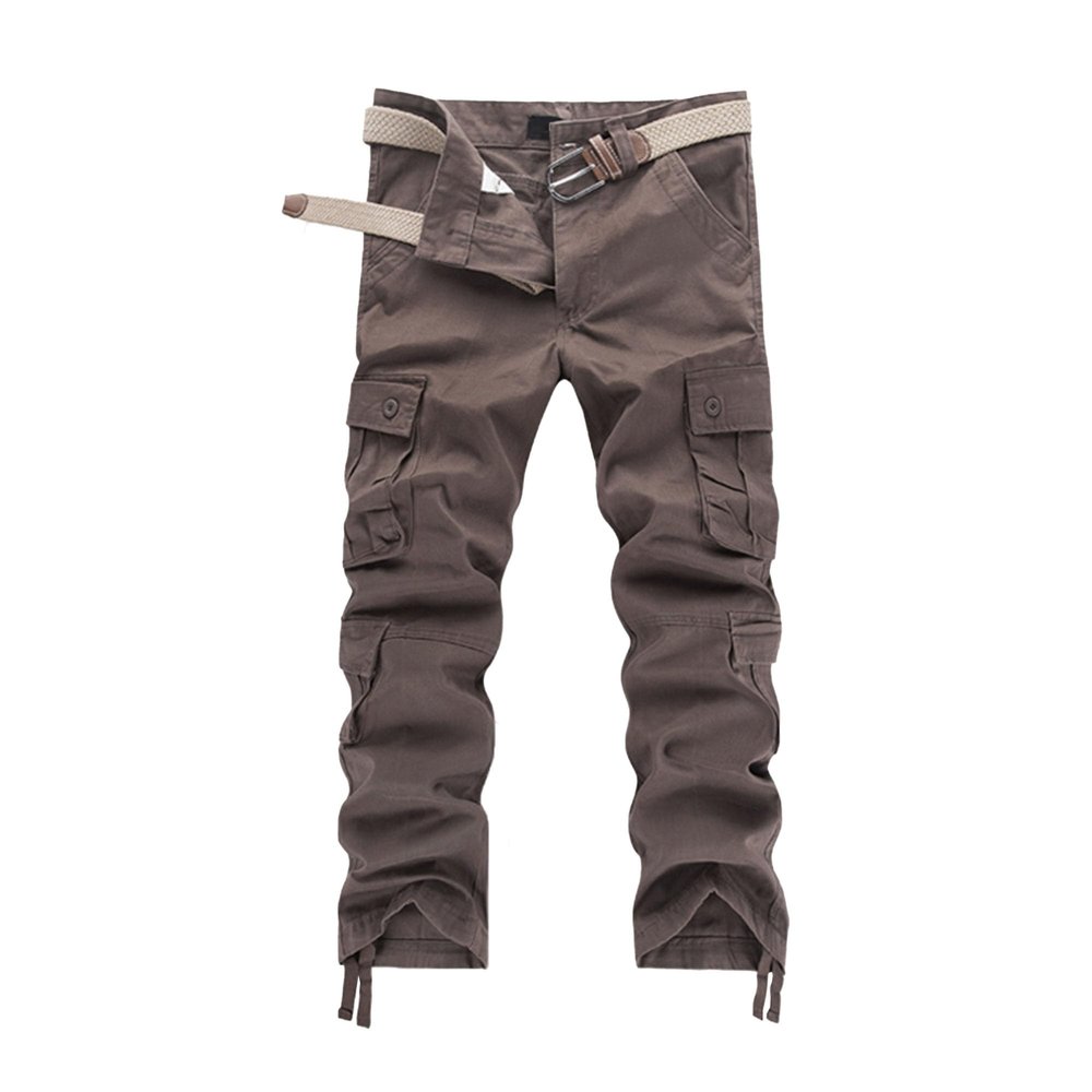 JEKE-DG Men's Casual Cargo Pants Straight Type Military Army Camo Trousers Combat Outdoor Work Pant with 8 Pockets (40,Brown)