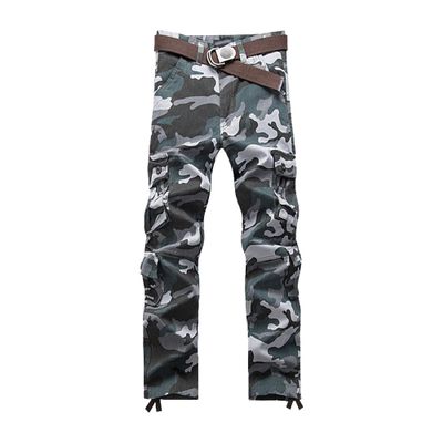 JEKE-DG Men's Casual Cargo Pants Straight Type Military Army Camo Trousers Combat Outdoor Work Pant with 8 Pockets (42,Blue Camouflage)