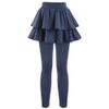GUOGUOWU Girls School Uniform Pants Leggings with Skirts Stretch Warm Jegging 4-12 Years Navy Blue Khaki 2-Pack 7-8 Years view 3