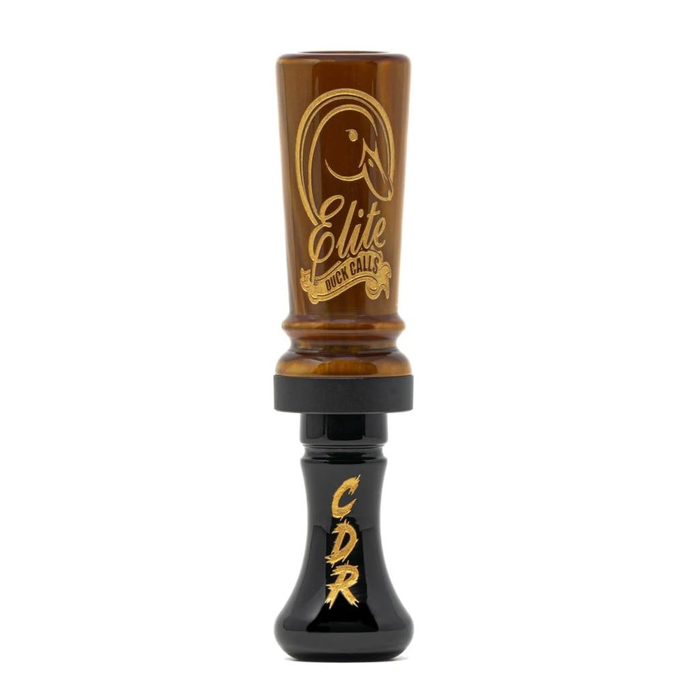 Elite Duck Calls Acrylic Cache Single Reed Duck Call - Great for Hunting Mallard, Wood Ducks, Pintails, Teal and Gadwall - Brown Pearl (Double Reed, Brown Pearl/Black)