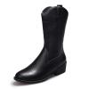 Ladmiple Boots For Women With Heel Embroidered Cowboy Boots for Women, Fashion Western Pointed Toe Chunky Heel Pull-On Knee High Cowgirl Boots view 1