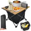 Audoyon Foldable Camping Side Table, Ultralight Small Beach Aluminum, Portable Outdoor Table with Carry Bag and Storage for Picnic, Grill, Hiking, Fishing, Sand, Camping, Nature view 1