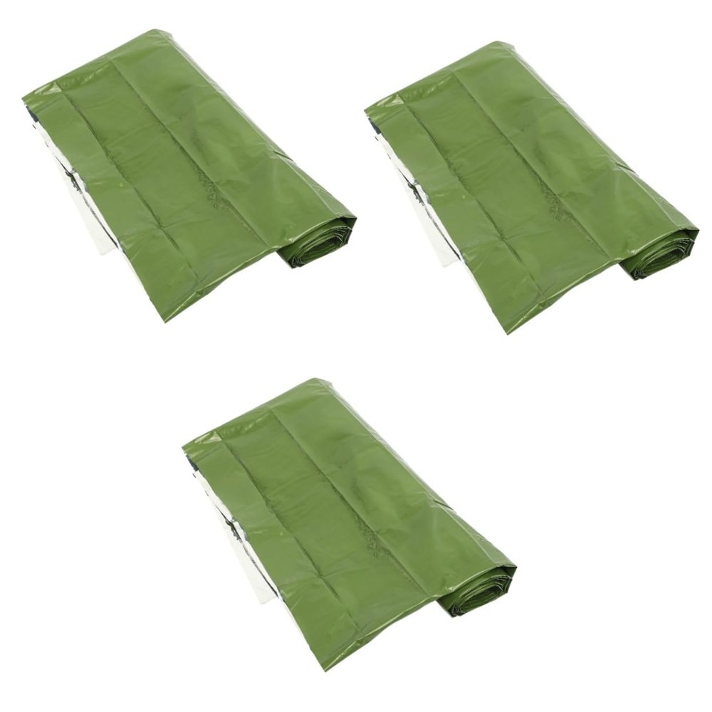 Kisangel 3pcs Outdoor Blanket First Aid Sleeping Bag Sun Emergency Blanket for Hiking Cycling Outdoor Activities