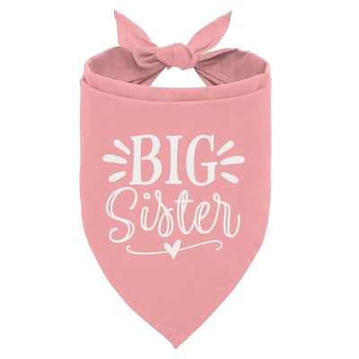 Big Sister Dog Bandana, Pink Pet Dog Scarf Accessories, Pet Triangle Scarf for Small Medium Dogs, Baby Announcement Dogs Bandana (M)