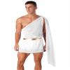 Shinsto Men's Mr. Toga Party Costume One Shoulder Ancient Greek Cosplay Roman Outfit F0065#White XX-Large view 3