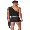 Shinsto Men's Mr. Toga Party Costume One Shoulder Ancient Greek Cosplay Roman Outfit F0065#Black XX-Large view 2