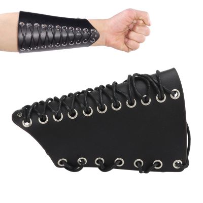 WOOXGEHM Archery Arm Guard, Skin Friendly, Comfortable, Breathable, Adjustable Archery Armguard, Artificial Leather Durable Arm Protection Tools for Archery(Black)