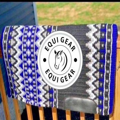 EQUIGEAR Horse Western Show Saddle pad/New Zealand Wool Western Saddle Blanket Top Wool Pad Sensor Flex (Customization Available) J510 (36x40)
