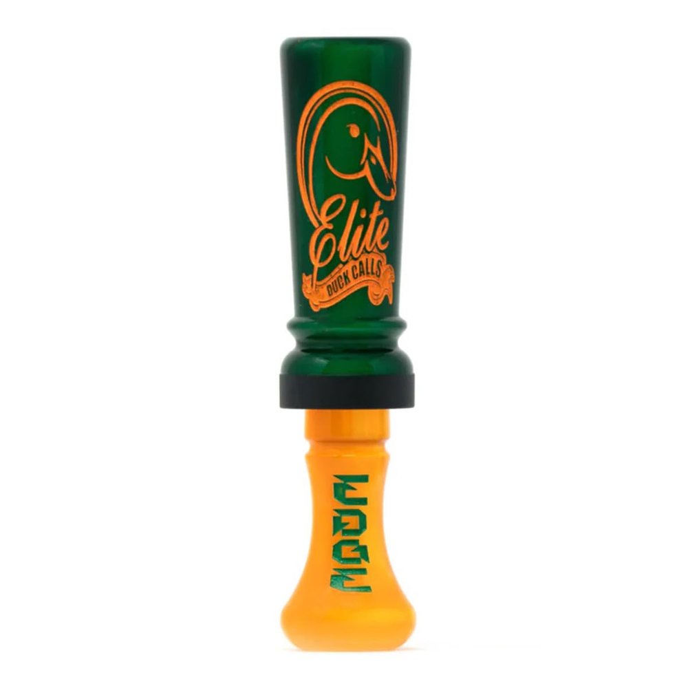 Elite Duck Calls Acrylic Duck Call - Cache Series for Mallard, Wood Duck, Teal, Gadwall & Pintail - Single Reed or Double Reed Hunting Calls (The Edge - Double Reed, Venmon (Black Gold Pearl))