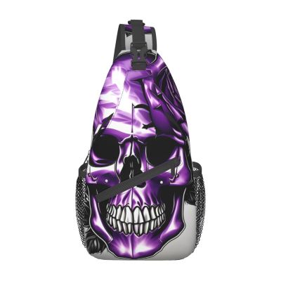 SSIMOO Purple Rose And Skull Functional Outdoor Travel Hiking Backpack-Perfect For Cycling, Leisure And Outdoor Adventures