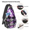 SSIMOO Purple Rose And Skull Functional Outdoor Travel Hiking Backpack-Perfect For Cycling, Leisure And Outdoor Adventures view 4