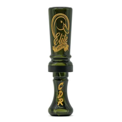 Elite Duck Calls Acrylic Cache Single Reed Duck Call - Great for Hunting Mallard, Wood Ducks, Pintails, Teal and Gadwall - Brown Pearl (Double Reed, Venom (Black Gold Pearl))