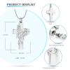 Hearbeingt Urn Necklace for Ashes Hummingbird Cross Cremation Jewelry for Ashes Memorial Urns Pendant Keepsake Jewelry for Men Women(Silver) view 2