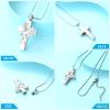 Hearbeingt Urn Necklace for Ashes Hummingbird Cross Cremation Jewelry for Ashes Memorial Urns Pendant Keepsake Jewelry for Men Women(Silver) view 3
