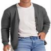 NITAGUT Men's Vintage Striped Long Sleeve Cardigan Sweater with Button V Neck Knitted Sweaters Dark Gray, Large view 1