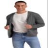 NITAGUT Men's Vintage Striped Long Sleeve Cardigan Sweater with Button V Neck Knitted Sweaters Dark Gray, Large view 3