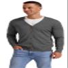 NITAGUT Men's Vintage Striped Long Sleeve Cardigan Sweater with Button V Neck Knitted Sweaters Dark Gray, Large view 4
