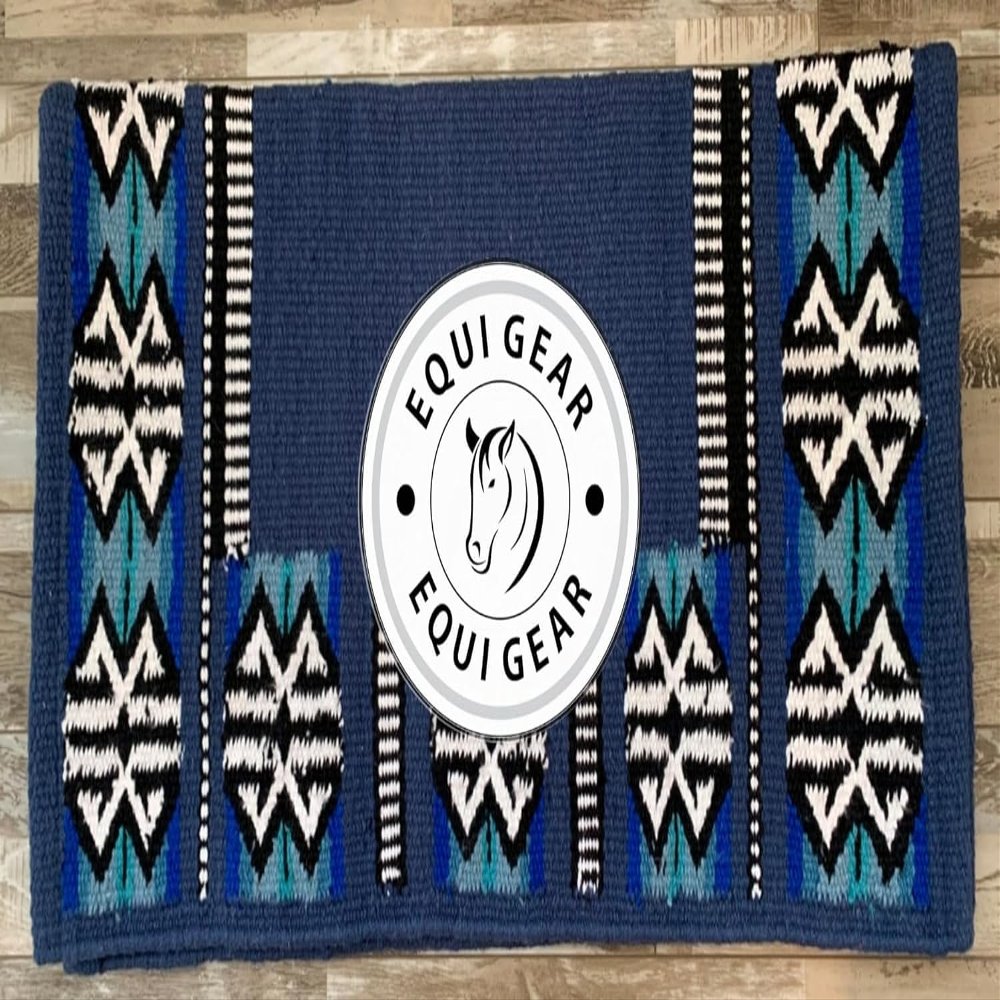 EQUIGEAR Horse Western Show Saddle pad/New Zealand Wool Western Saddle Blanket Top Wool Pad Sensor Flex (Customization Available) J515 (34x32)